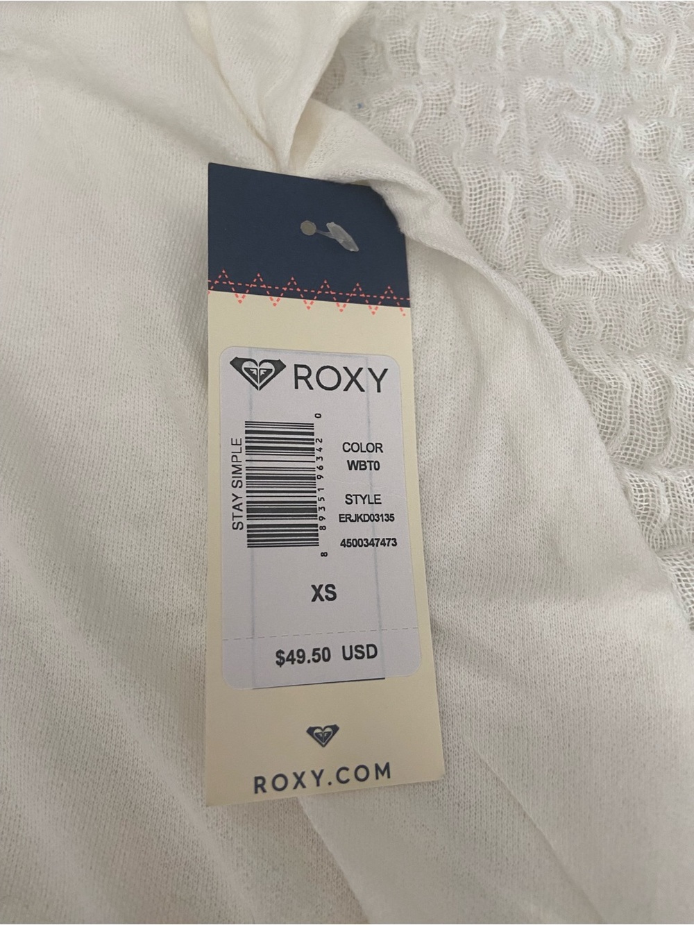 NWT ROXY WHITE DRESS SIZE XS - Picture 8 of 8